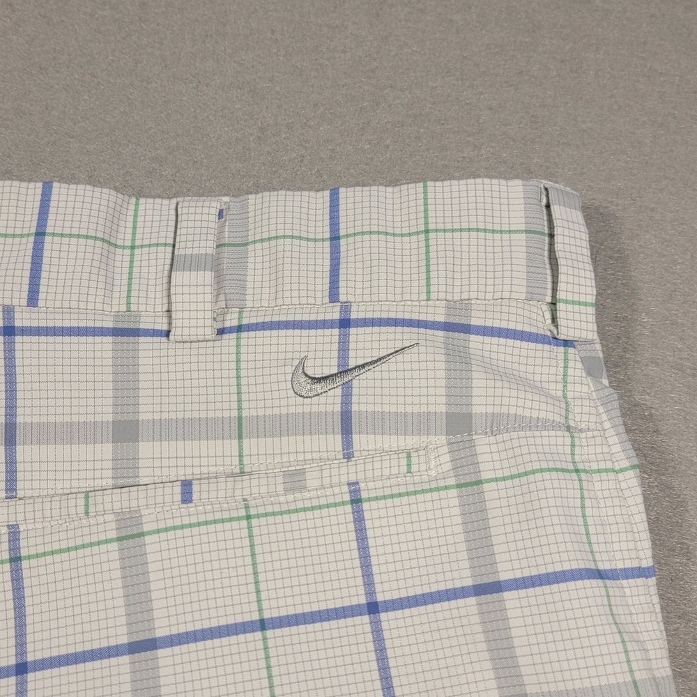 Nike Golf Shorts Men's Size‎ 34 Plaid White Blue Green Lightweight Chino Outdoor - Picture 4 of 8